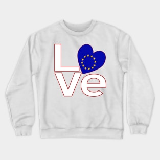 White Red European Union LOVE Crewneck Sweatshirt